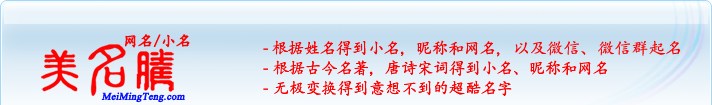 根據(jù)姓名得到小名，昵稱和網(wǎng)名；根據(jù)古今名著，唐詩(shī)宋詞得到小名，昵稱和網(wǎng)名；無(wú)極變換得到意想不到的超酷名字
